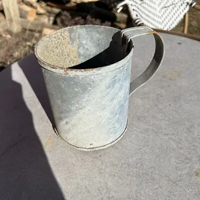 Vintage Galvanized Tin Water Can Gardening Bucket With Handle Silver Farm Barn • $39.99