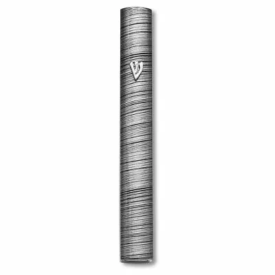 Grey Aluminum Silver-Tone Gray Stripes Classic Mezuzah Case 5  • $14.99