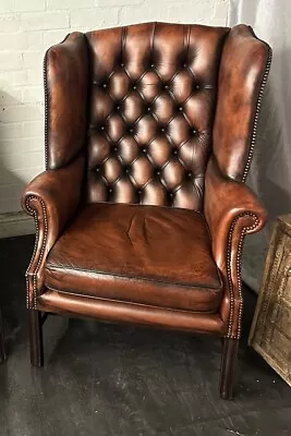 Chesterfield Queen Ann Chair Nice Classic Piece Lovely Rich Colour • £495