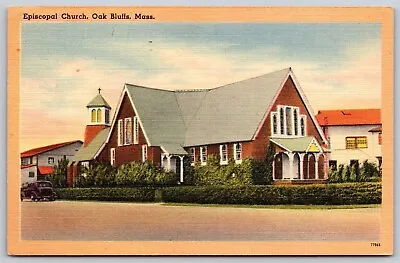 Postcard Episcopal Church Oak Bluffs Mass Linen 1955 N107 • $5.23