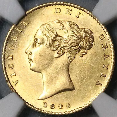 1842 NGC MS 61 Victoria 1/2 Sovereign Gold Great Britain Coin (22052704C) • $1295