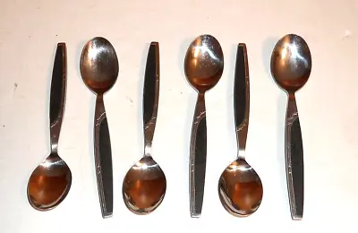 Vintage MCM Mar-Crest Ebony Elegance Teaspoon  Black Handle Japan Set 6 Atomic • $30