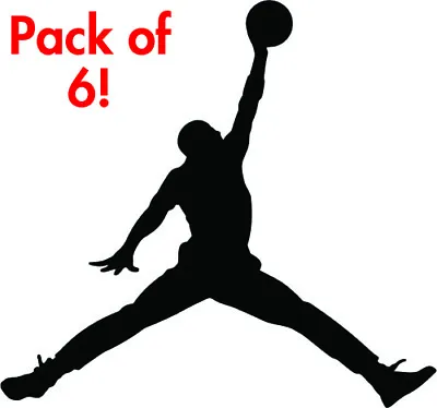 PACK OF 6 Air Michael Jordan Jumpman Logo 4   VINYL DECAL MJ Die Cut Sticker • $6