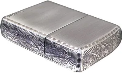 Zippo Armor Case Carp Plating 3-side Etching Number Limited Edition Silver Japan • £97.41