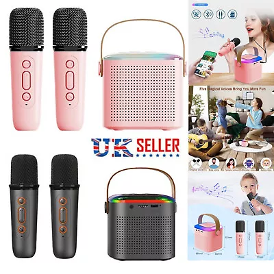 Kids Mini Karaoke Machine Portable Karaoke Speaker With 2 Wireless Microphones • £15.89