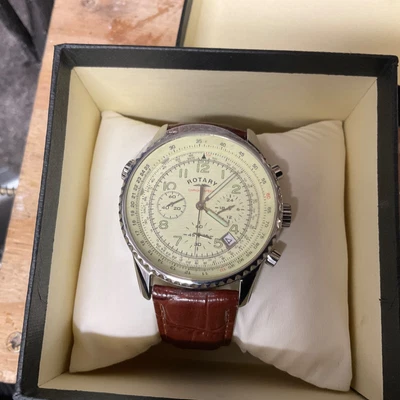 £85 • Buy Rotary Chronospeed Cream Men's Watch - GS03447-08