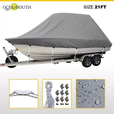 Oceansouth Trailerable Waterproof Cover For T-Top Fishing Boat 20'7  - 21'6  • $284.13