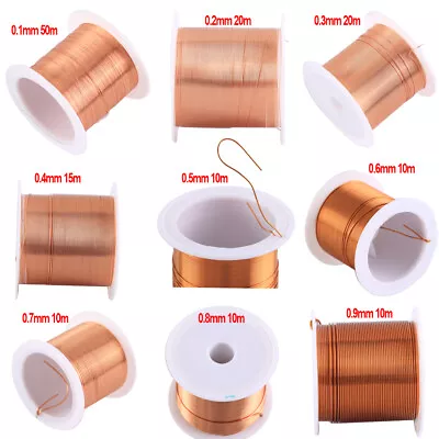 0.1mm -0.9mm Cable Copper Wire Magnet Wire Enameled Copper Winding Wire Coil • $2.91