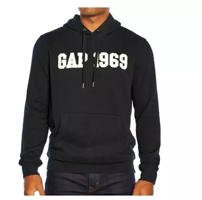 Gap Men's Applique Fleece Logo Hoodie Black *check For Size • $19.99