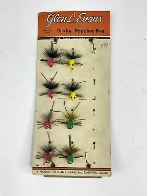 Vintage Glen L. Evans Firefly Popping Bug  Lure Store Display Card   1960s • $46.87