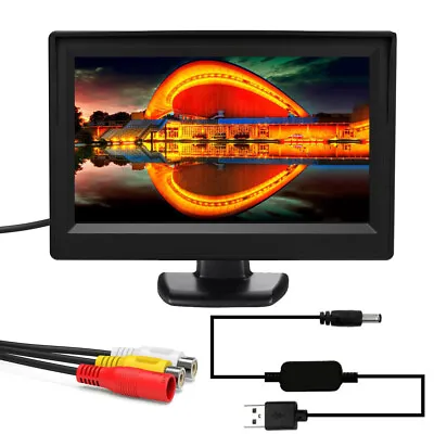 USB Powered 5  Inch TFT LCD CCTV Monitor Display Screen W/ AV/RCA Input 16:9  • $29.99