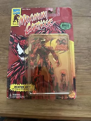 Toy Biz Maximum Carnage Action Figure W/Bonus Collector Pin Wear Card • $23