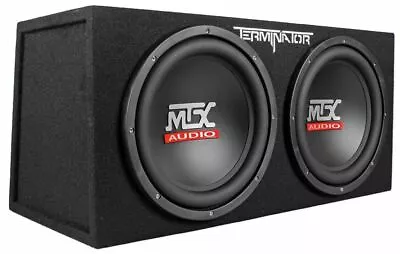 MTX Terminator TNE212D 1200 Watt 2 Ohm Dual 12” Subwoofers/Subs + Sealed Sub Box • $169.95