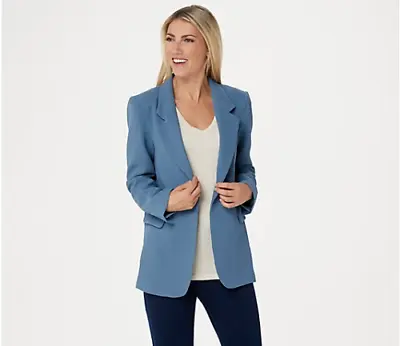 Vince Camuto Parisan Crepe Notch Collar Blazer (Dusty Blue 00) A352883 • $32.57