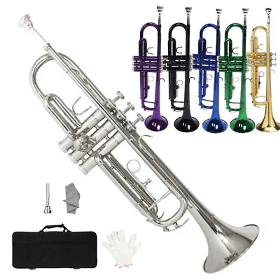 New Brass 3 Keys B Flat Trumpet With Case Gloves - Student Intermediate Concert • $94.99