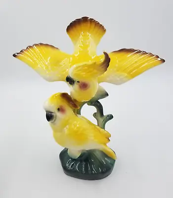 MCM Maddux Of California Yellow Double Cockatoo Parrot Bird Figurine VTG 9.75”H • $24.99