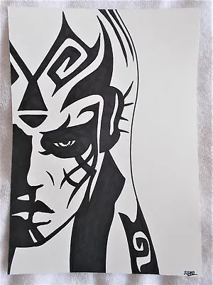 A4 Art Marker Pen Sketch Drawing Darth Talon Sith From Star Wars Poster B • $32