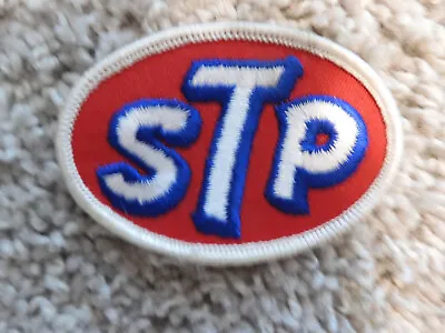$2.99 • Buy STP IRON ON PATCH 2.75 X 2  Racing Race Car Motor Oil Red White Embroidered 