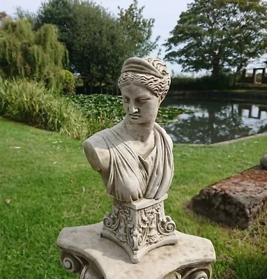 £34.50 • Buy 🇬🇧 Stone Garden Athena Lady Bust - Greek Goddess Woman Statue Head Ornament