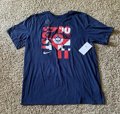 $19.99 • Buy New Nike Dri-Fit Connecticut Huskies Shirt Large Athletic UCONN Just Do It Blue