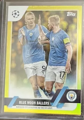 22/23 Topps Champions League Haaland De Bruyne Manchester City Gold #/299 Trophy • $49.99