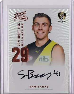 2022 Afl Select Optimum Copper Dps Sam Banks Richmond Tigers 047/170 • $77.99