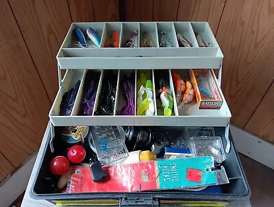 🎣 New - Used & Vintage Fishing - Tackle Box - Accessories - Worms & Lures Lot ! • $79.95