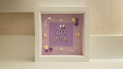  I Love You Mum  Handmade Box Frame Mother's Day Gift Birthday Gift • £9.95