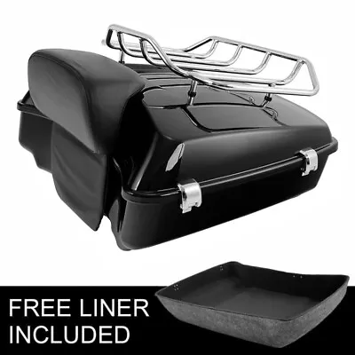 $237.21 • Buy Chopped Trunk Luggage Rack Backrest Set Fit For Harley Tour-Pak Road Glide 14-22