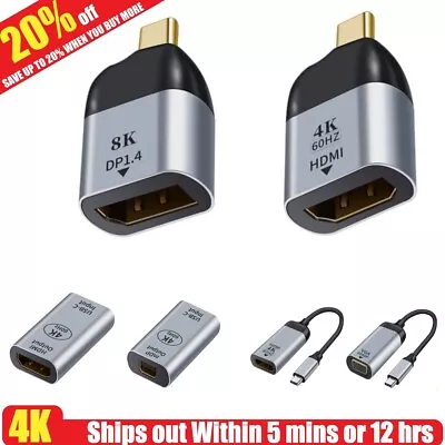 UHD 8K USB Type-C To Hdmi/VGA/DP/RJ45/Mini DP Video Converter 4K 60Hz Adapter • $7