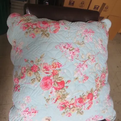 Impressions Cushion Cover 61 X 61 Shabby Chic Florals Scalloped Edges Quilted • $10