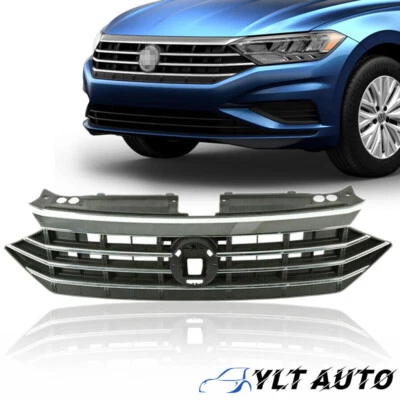 $78.30 • Buy For 2019 2020 2021 Volkswagen VW Jetta Front Bumper Upper Grille W/Chrome Trim