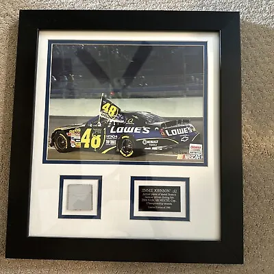 Jimmy Johnson #48 Mounted Memories  Framed Actual Piece Of Metal From Race Car • $29.99