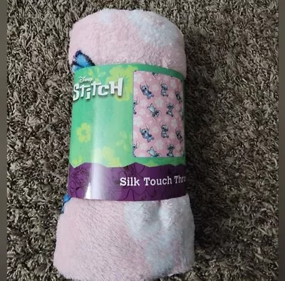 Disney Stitch Pink Floral Throw Blanket NEW • $19