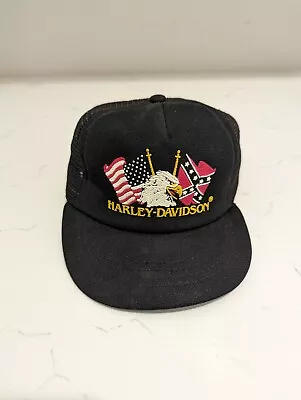 Vintage Harley Davidson Hat Snap Back Eagle Flags • $70