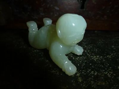 Vintage Carved Chinese Jade Baby Child Statue Figurine Figure Fertility Charm • £39.95