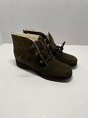 Vintage Nos Hush Puppies Wolverine Brown Fur Lined Suede Chukka Boots Size 6 N • $39.99