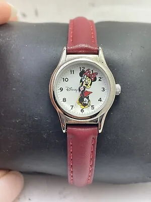 Disney Women's MCK371 Minnie Mouse Brown Strap Watch MOLDED HANDS-R14 • $0.99