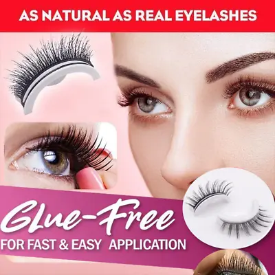 £3.23 • Buy Reusable Eyelashes Natural Curly Glue-free Self-adhesive False Lashes Extension