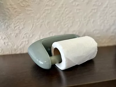Vintage Ceramic Toilet Roll Holder (sage) • £40
