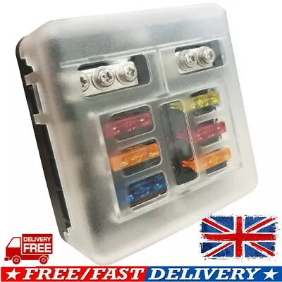 £10.35 • Buy 6 Way Blade Fuse Box Block FuseBox Holder Auto Marine Bus Bar Car Kit 12V-32V