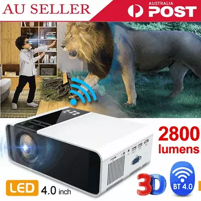$99.99 • Buy 1080P HD 22000Lumens Android WiFi Video Projector Home Theatre Cinema HDMI USB