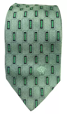 Gianni Versace *NWT* Silk Necktie Emerald Green Geometric Medusa Head 58 X 3.75  • $74.99