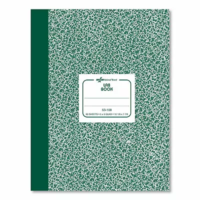 National Composition Notebook Quadrille Rule Green Marble 60 Sheets RED53108 • $27.69