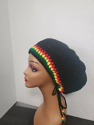 Rastafarian Crochet Slouch Hat Reggae Hip Hop Ladies Dreadlocks Baggy Beanie  • $22