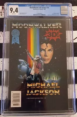 MICHAEL JACKSON 3-D #75 -MOONWALKER No.1 -CGC -9.4- ORIGINAL GLASSES INCLUDED • $275