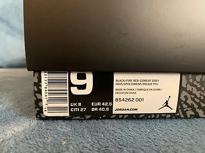 ✅ Size 9 - Air Jordan 3 Black Cement Retro (2018) OG US9 DS • $806.85