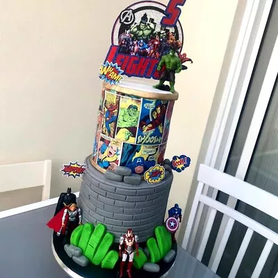 Edible Marvel Icing Sheet Marvel Cake Topper  Marvel Cake Decorations • £7.50