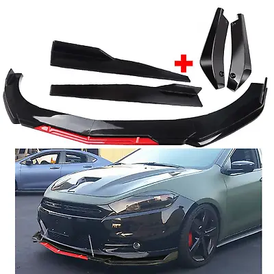 Front Bumper Lip Splitter Spoiler Body Kit + Side Skirt For Dodge Dart Glossy • $69.99