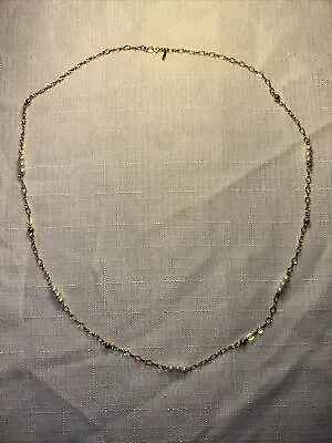 Vintage Monet Triple Gold Tone Plated Faux Pearl Chain Link Necklace 24” • $8